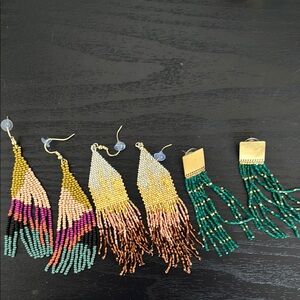 Ink and alloy earrings